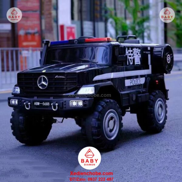 Xe ô tô điện trẻ em Mercedes cảnh sát Police ABM 5688 2 chỗ ngồi, 1-6 tuổi