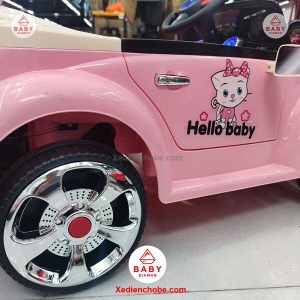 Xe ô tô điện cho bé gái hello kitty BRJ 5169, 1-3 tuổi