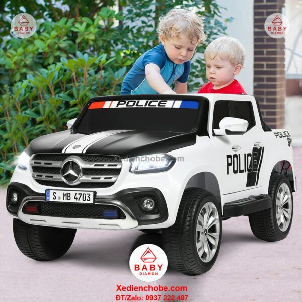 Ô tô điện trẻ em cảnh sát Police Mercedes MB 4703 XMX 606 bản quyền, 1-8 tuổi