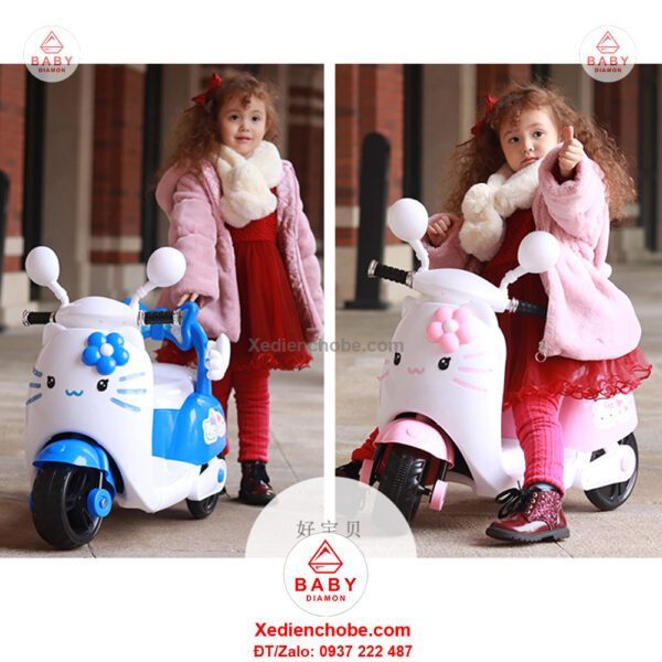 Xe máy điện trẻ em Vespa Mèo Kitty HLW 2688, 2-3 tuổi