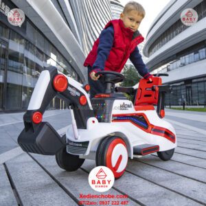 Xe cần cẩu điện máy xúc điện xe múc điện trẻ em HW 2021, 2-5 tuổi