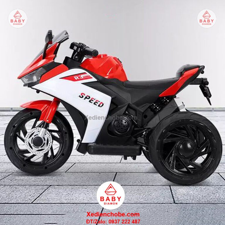 Xe máy điện cho bé R3 618 phiên bản nhỏ 3 bánh tải tối đa 20 kí, 2-4 tuổi