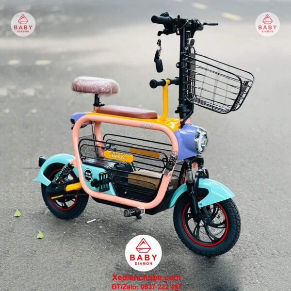 Xe đạp điện cho mẹ và bé Lihaze, 2 yên ghế