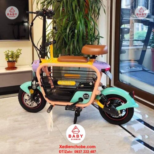Xe đạp điện cho mẹ và bé Lihaze, 2 yên ghế