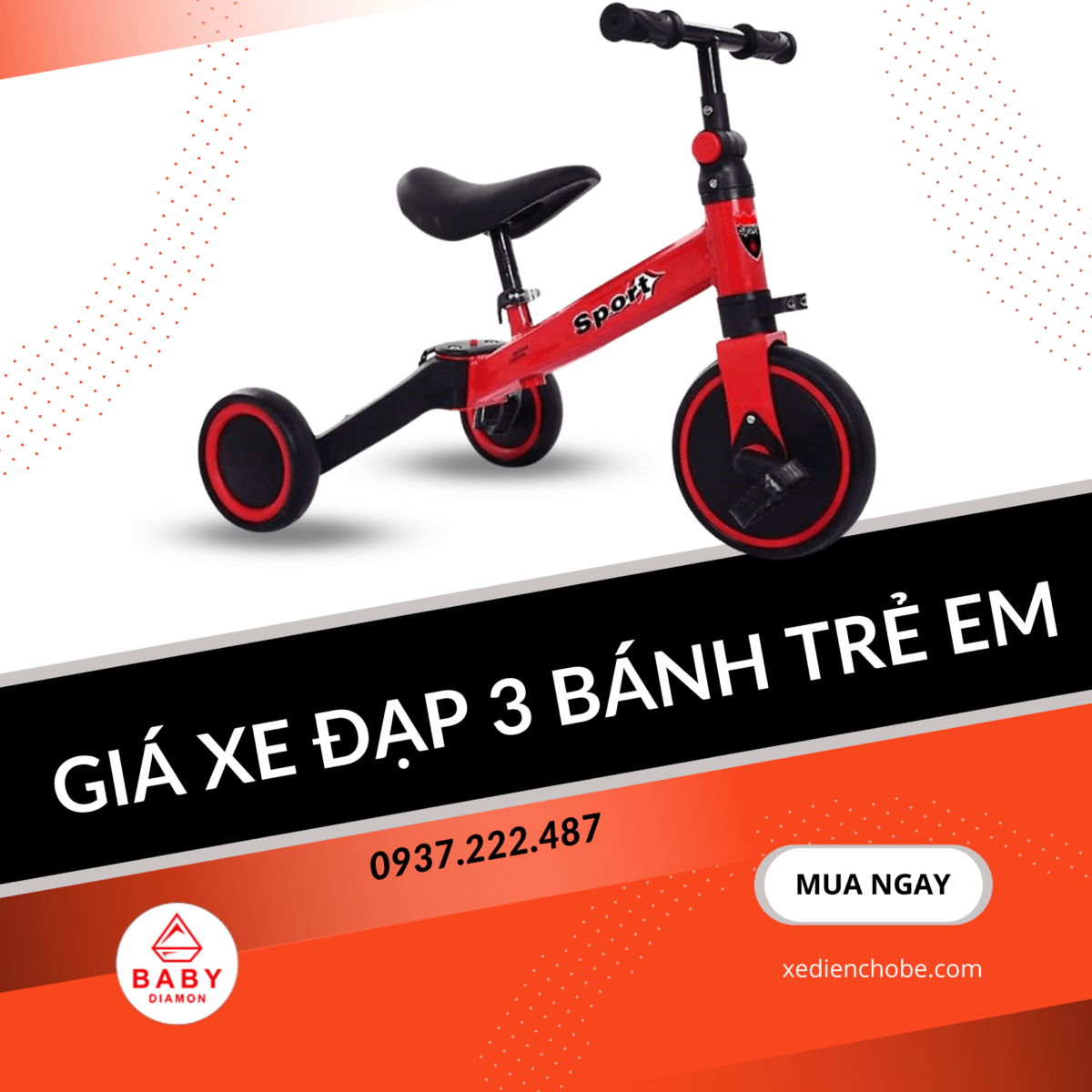 Đơn giá xe đạp 3 bánh của trẻ em