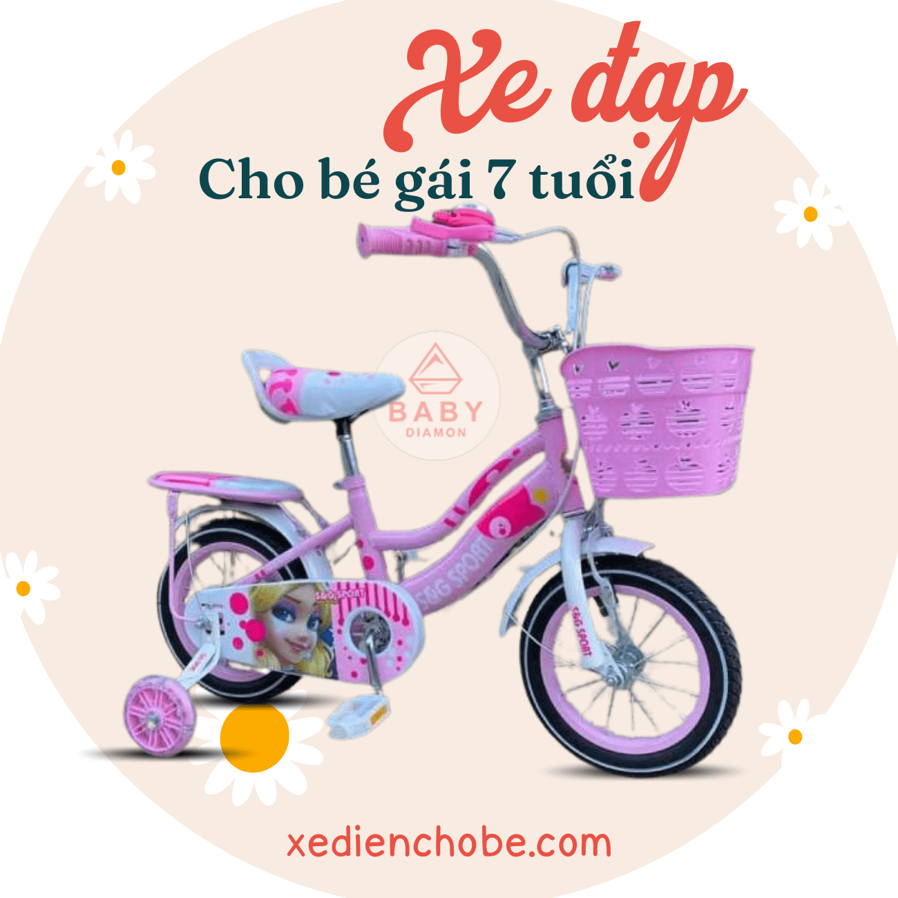 Xe đạp mini cho bé gái 7 tuổi