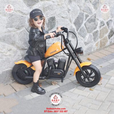 Xe máy điện cho bé Harley 24V Cruiser 12, siêu mạnh mẽ, 6-15 tuổi